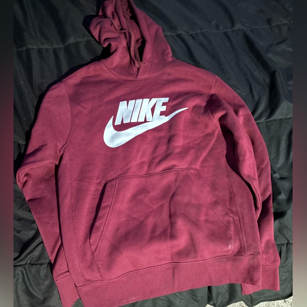 Burgundy Nike hoodie size medium